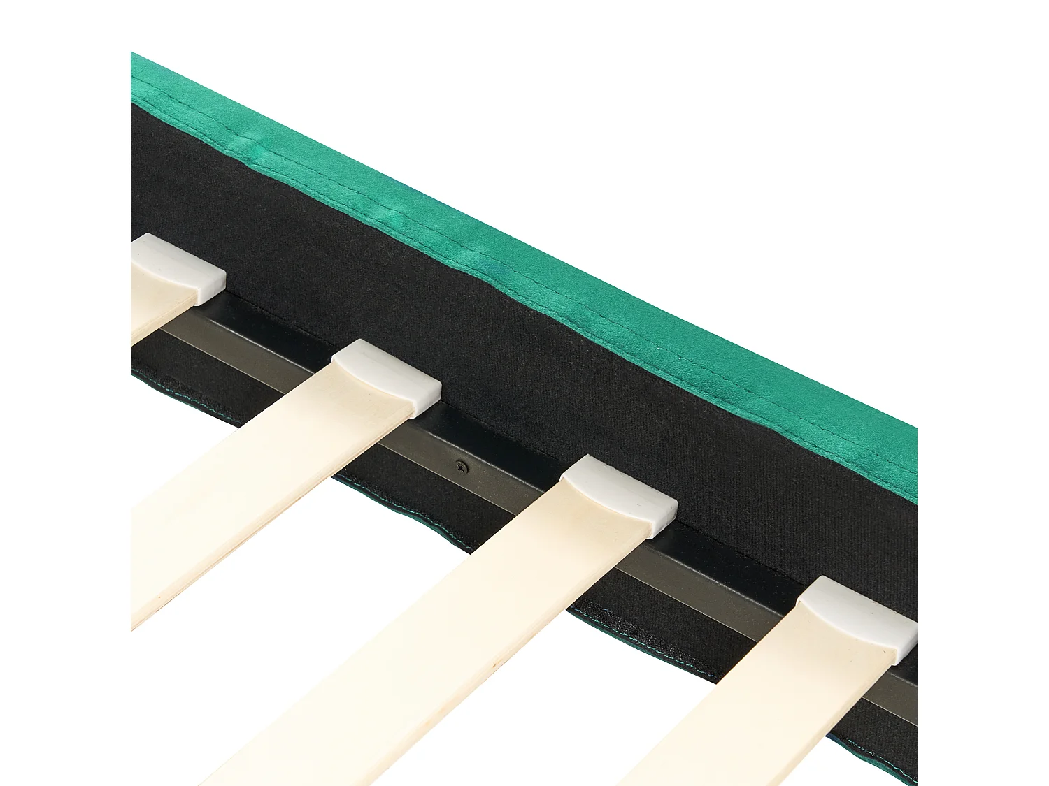 Cama con somier de terciopelo verde oscuro 90 x 200 cm FITOU