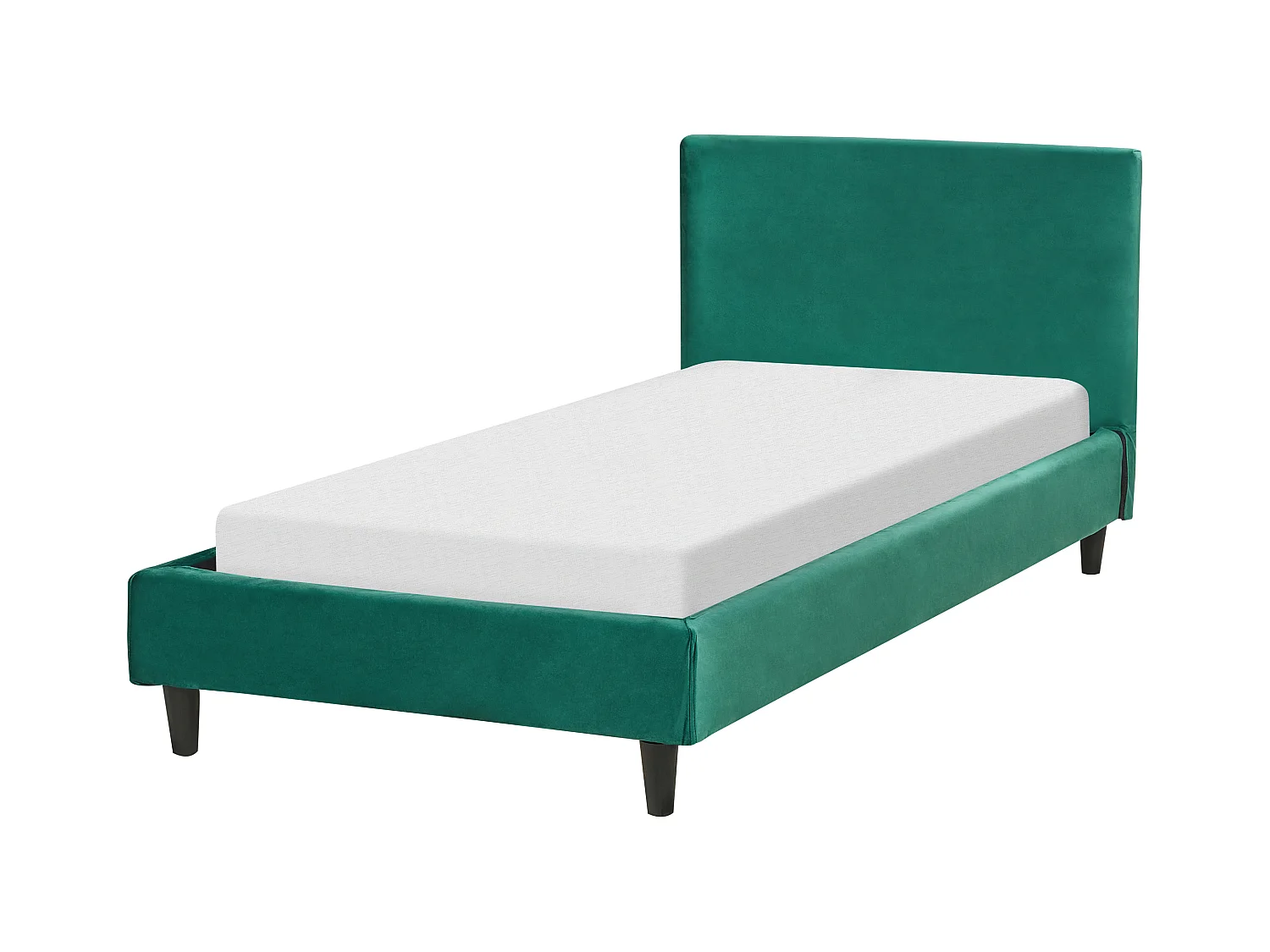 Lit avec sommier Velours FITOU 90 x 200 cm Vert foncé