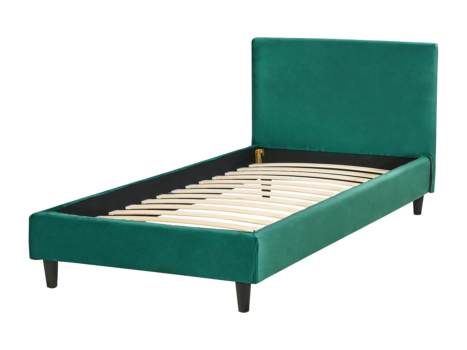 Lit avec sommier Velours FITOU 90 x 200 cm Vert foncé