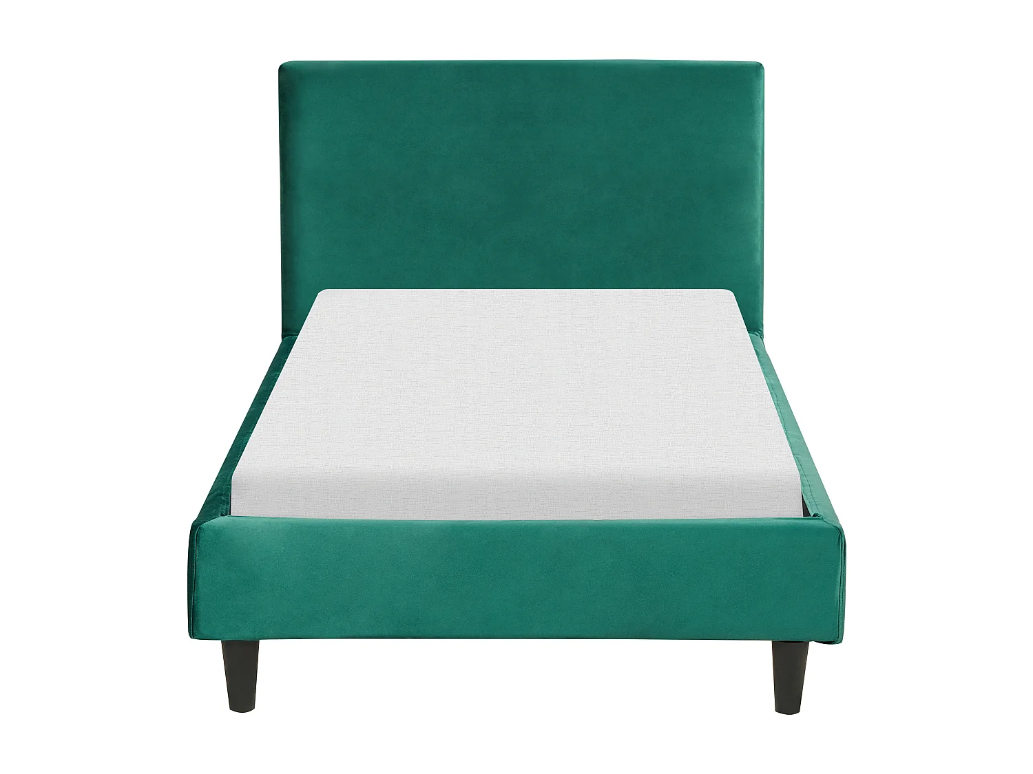 Lit avec sommier Velours FITOU 90 x 200 cm Vert foncé