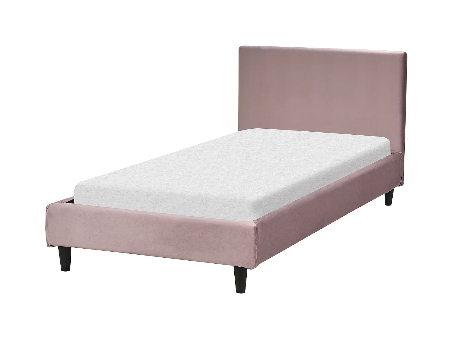 Modernes Einzelbett abnehmbarer Bettrahmenbezug Lattenrost 90 x 200 cm Samtstoff rosa Fitou