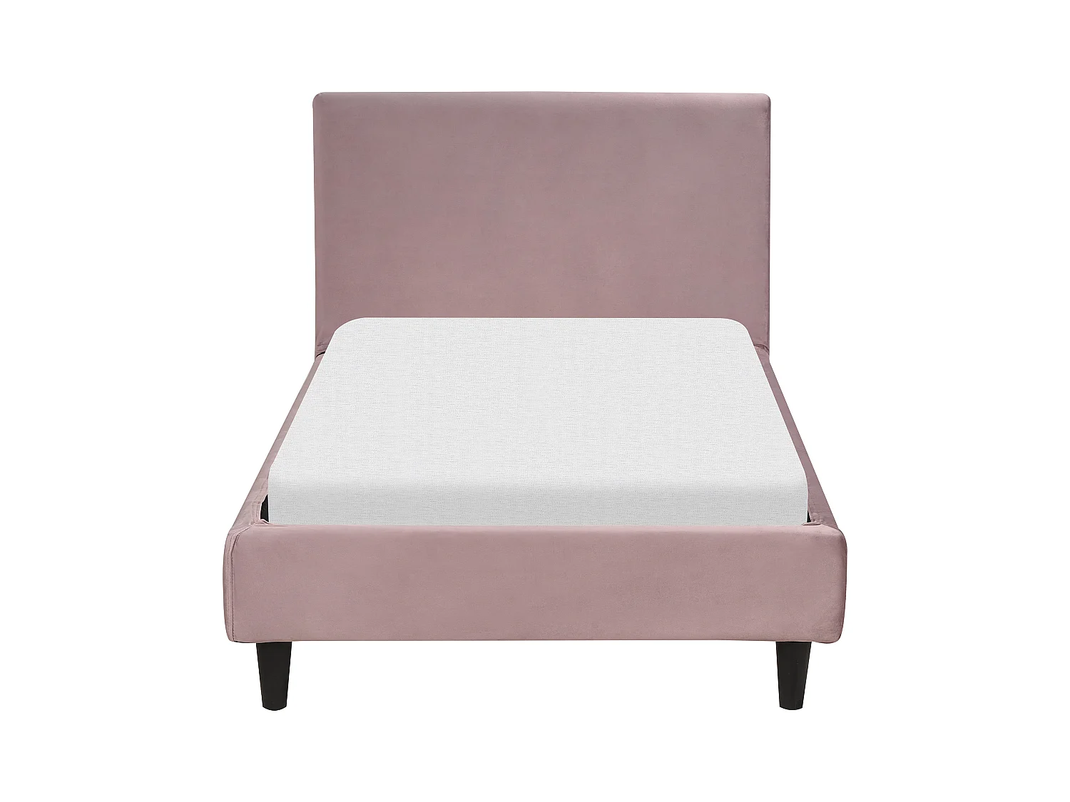 Modernes Einzelbett abnehmbarer Bettrahmenbezug Lattenrost 90 x 200 cm Samtstoff rosa Fitou