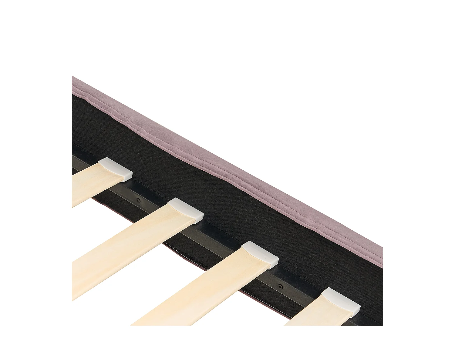 Modernes Einzelbett abnehmbarer Bettrahmenbezug Lattenrost 90 x 200 cm Samtstoff rosa Fitou