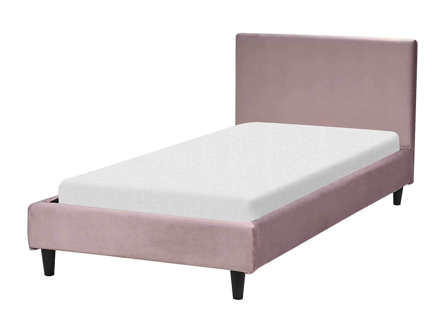 Lit avec sommier Velours FITOU 90 x 200 cm Rose