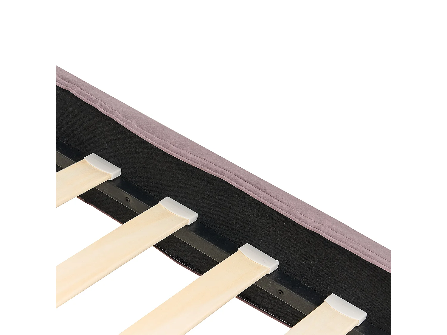 Lit avec sommier Velours FITOU 90 x 200 cm Rose