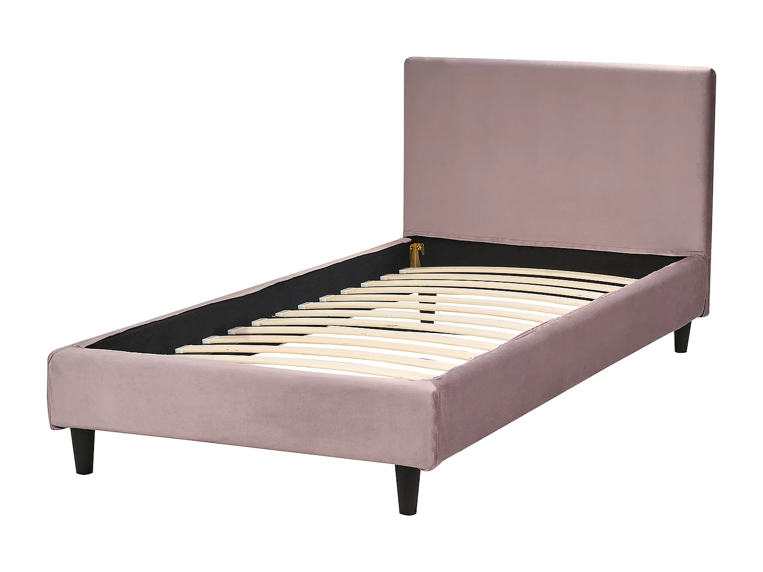 Lit simple en velours rose 90 x 200 cm FITOU