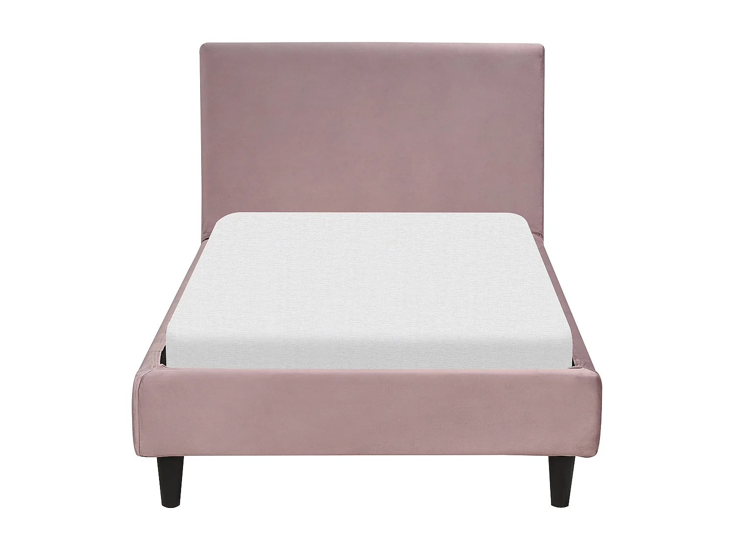 Lit simple en velours rose 90 x 200 cm FITOU