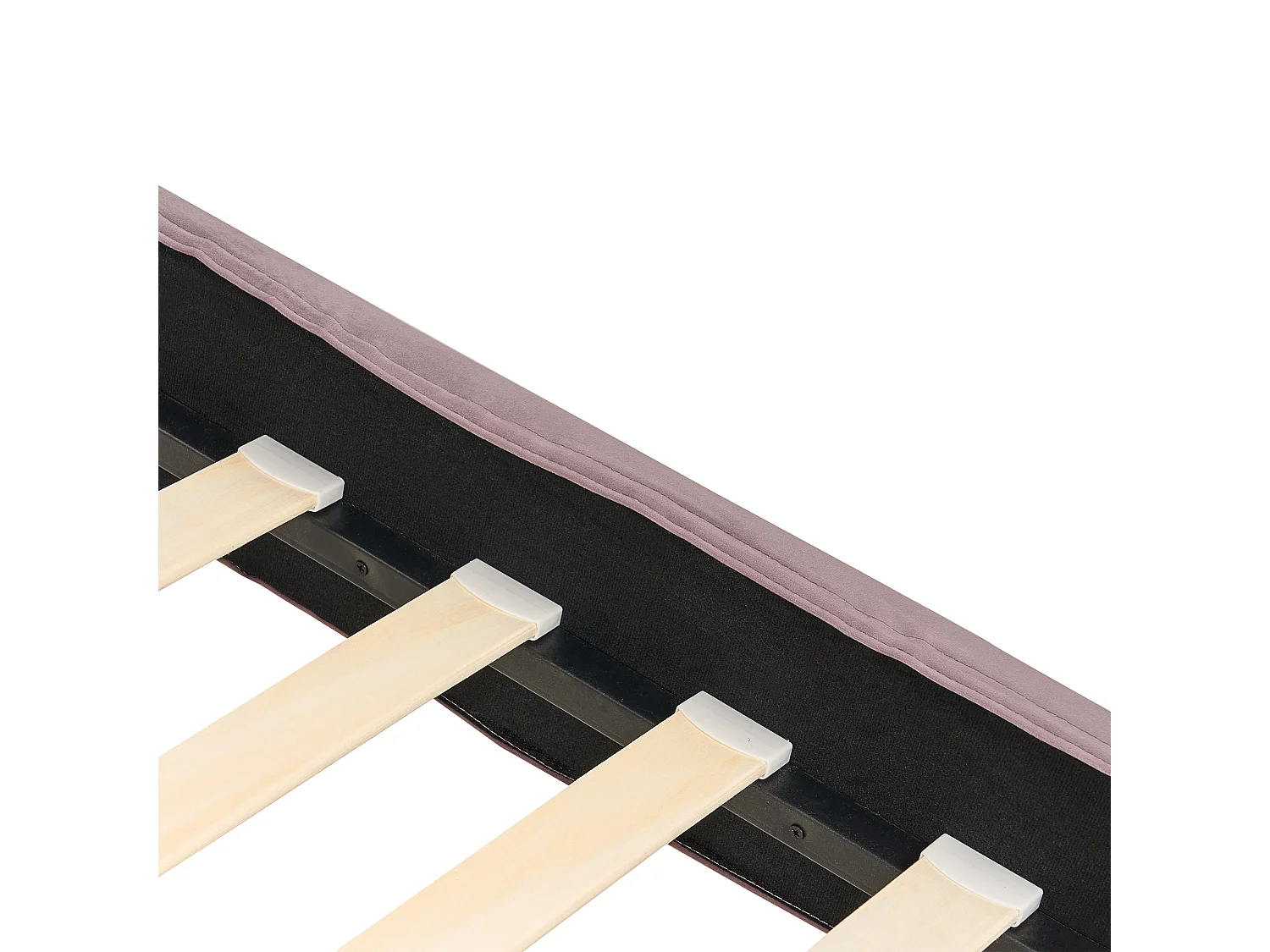 Lit simple en velours rose 90 x 200 cm FITOU