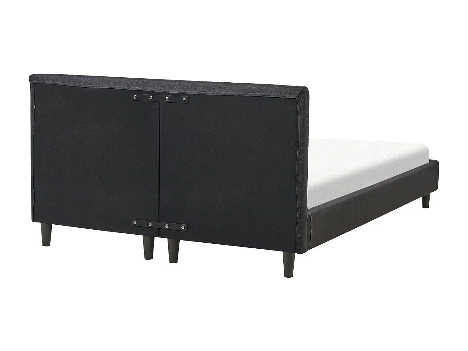 Modernes Doppelbett abnehmbarer Bettrahmenbezug Lattenrost 140 x 200 cm Stoff schwarz Leinenoptik Fitou