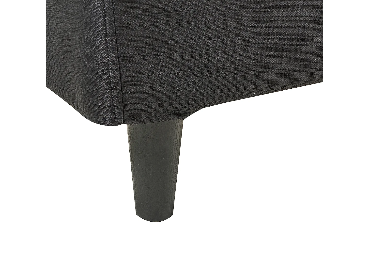 Modernes Doppelbett abnehmbarer Bettrahmenbezug Lattenrost 140 x 200 cm Stoff schwarz Leinenoptik Fitou