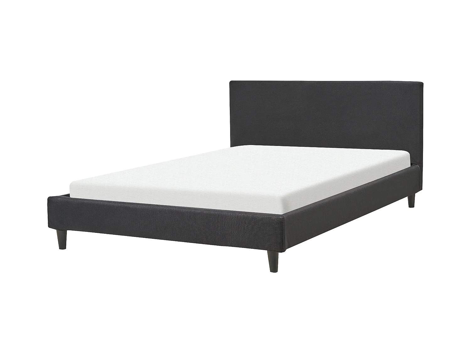 Lit avec sommier Tissu FITOU 140 x 200 cm Noir