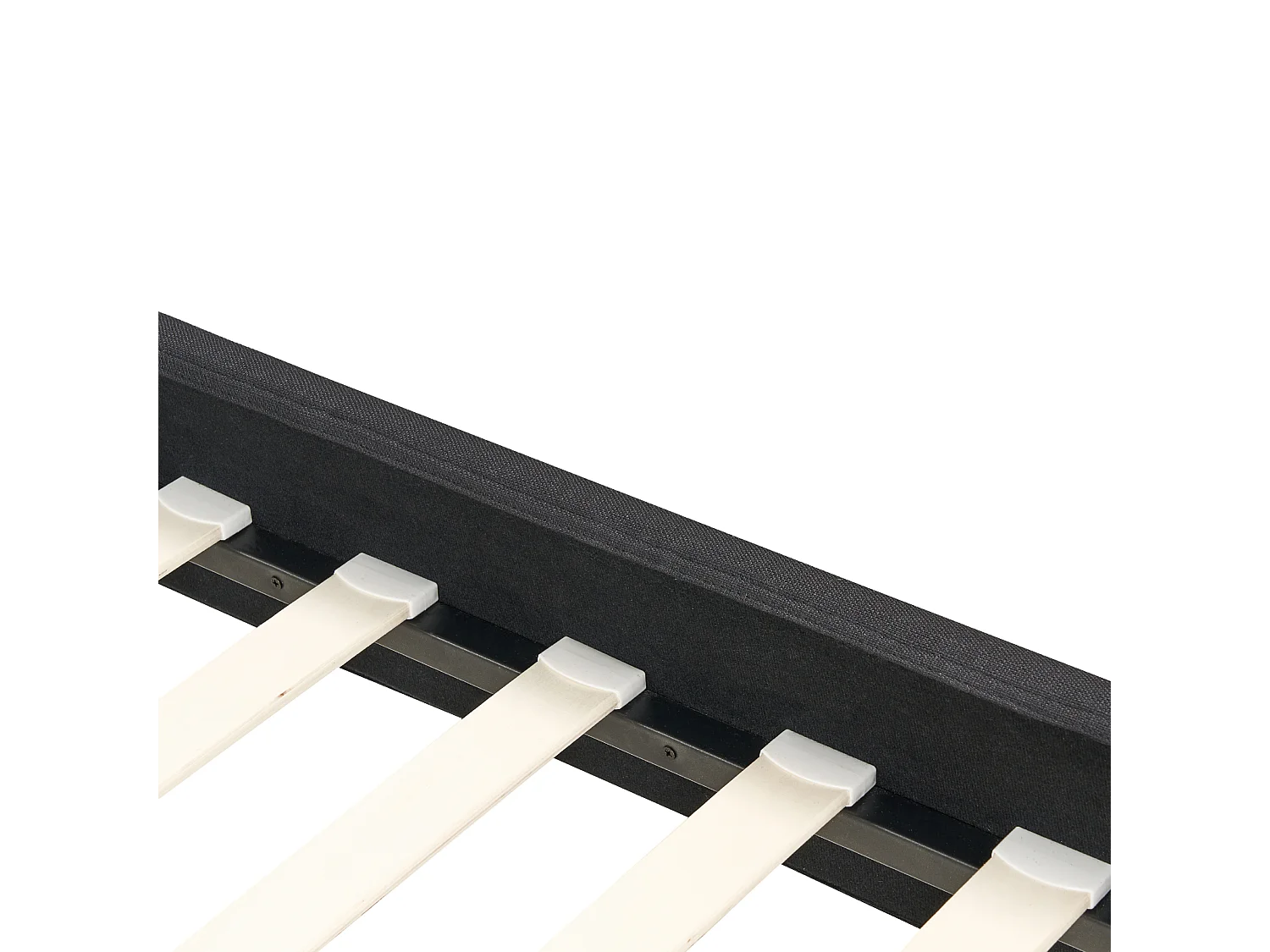 Lit avec sommier Tissu FITOU 140 x 200 cm Noir