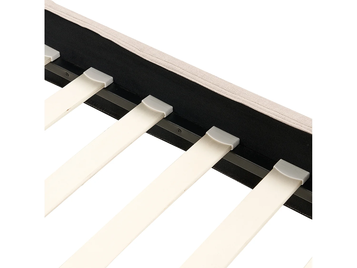 Lit avec sommier Tissu FITOU 140 x 200 cm Beige