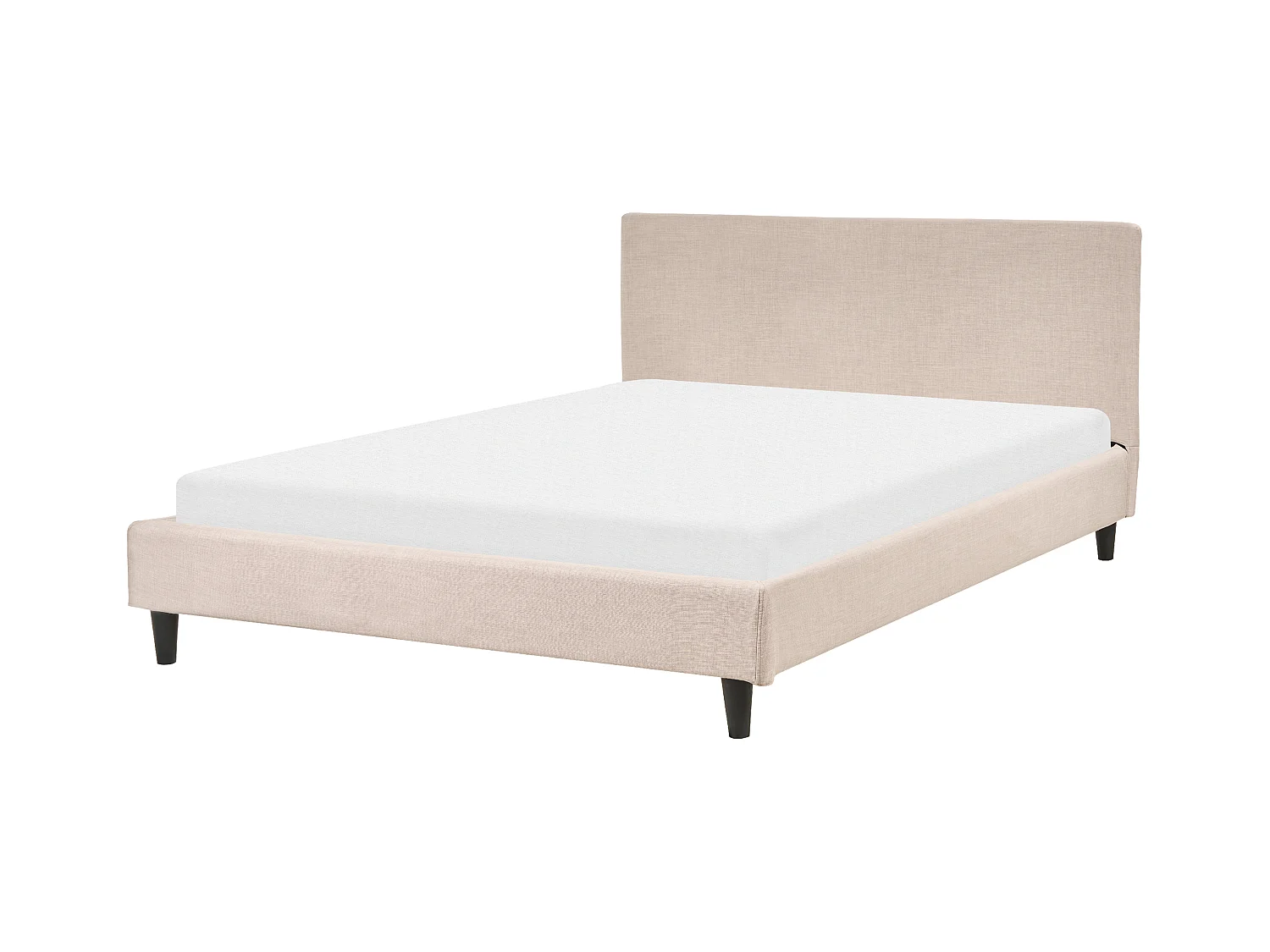 Lit avec sommier Tissu FITOU 140 x 200 cm Beige
