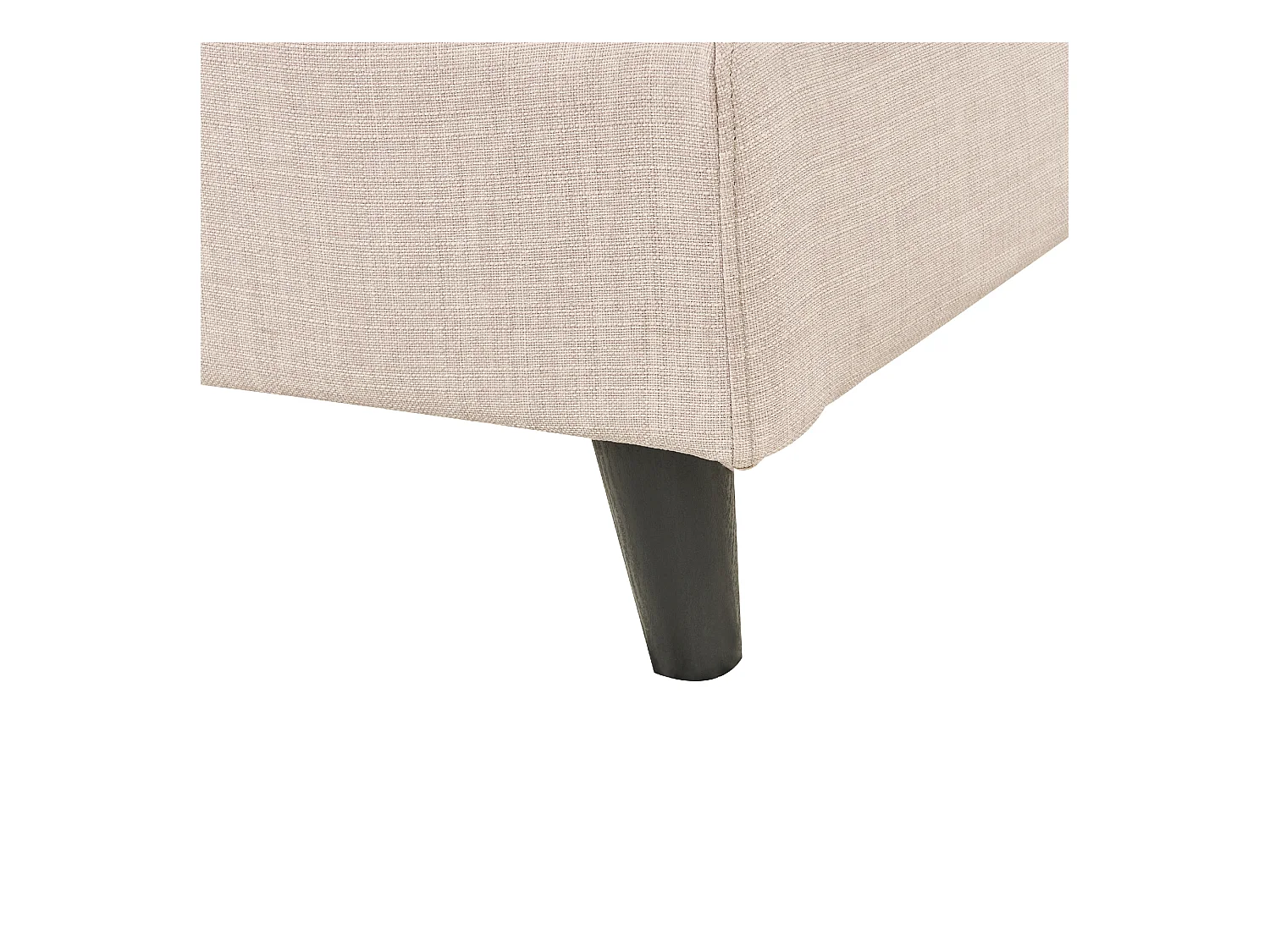 Modernes Doppelbett abnehmbarer Bettrahmenbezug Lattenrost 140 x 200 cm beige Leinenoptik Fitou