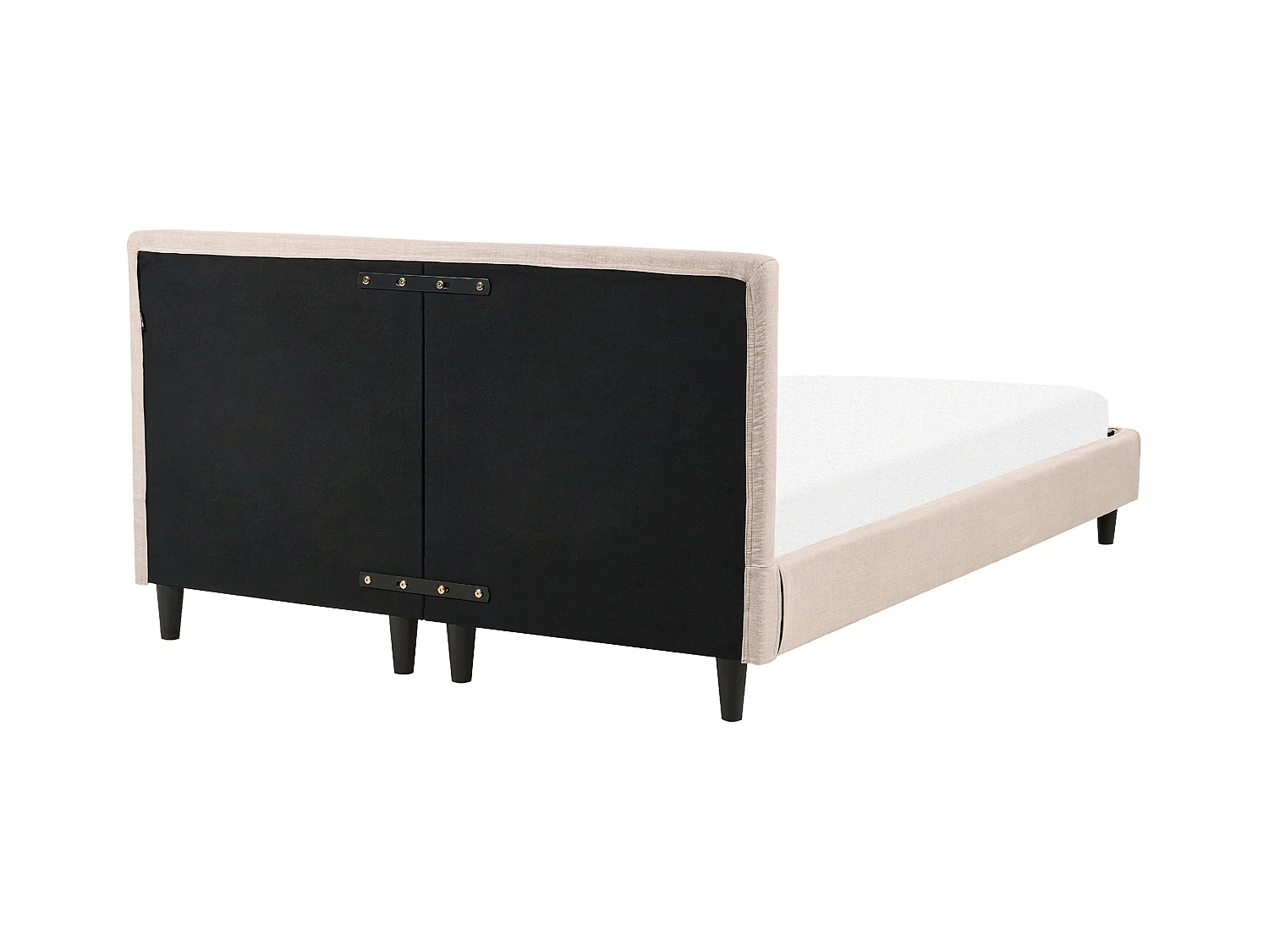 Modernes Doppelbett abnehmbarer Bettrahmenbezug Lattenrost 140 x 200 cm beige Leinenoptik Fitou