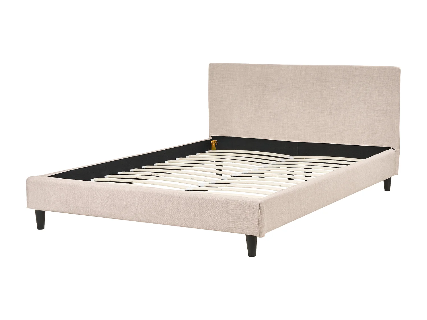 Lit avec sommier Tissu FITOU 140 x 200 cm Beige