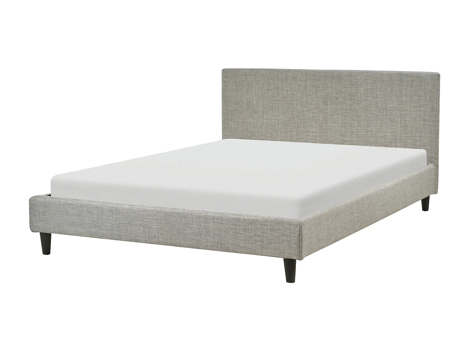 Lit avec sommier Tissu FITOU 140 x 200 cm Gris clair