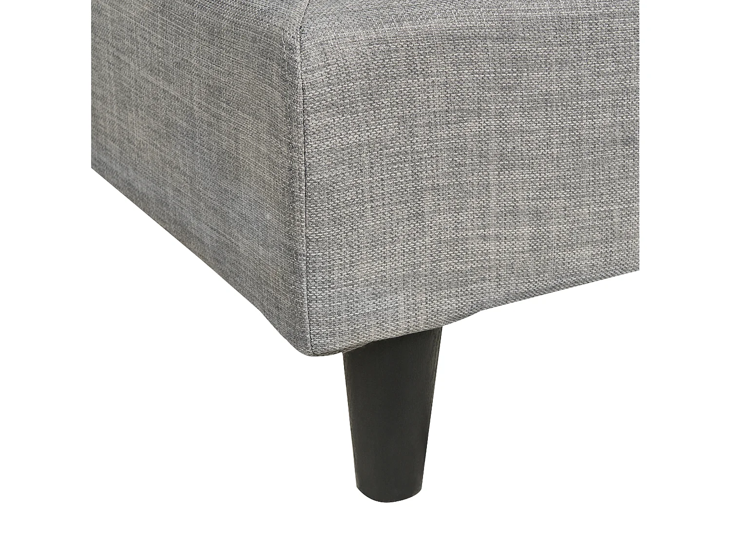 Modernes Doppelbett abnehmbarer Bettrahmenbezug Lattenrost 140 x 200 cm Stoff grau Leinenoptik Fitou