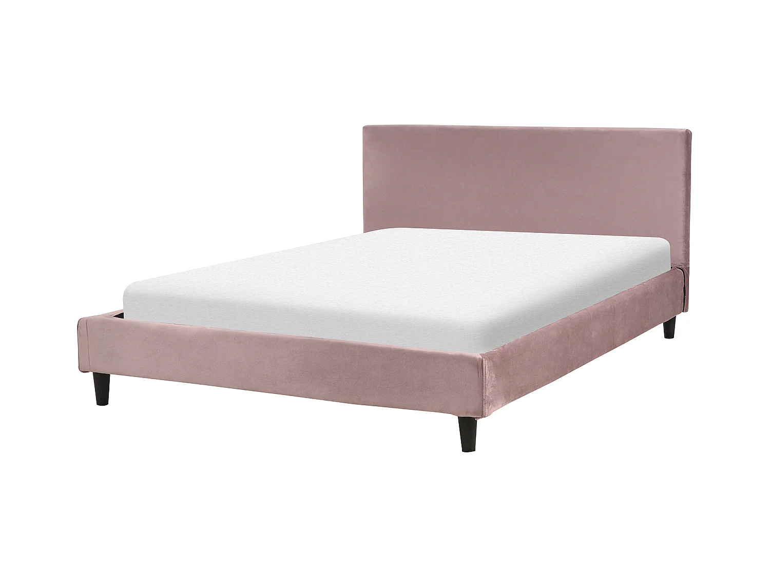 Lit avec sommier Velours FITOU 140 x 200 cm Rose