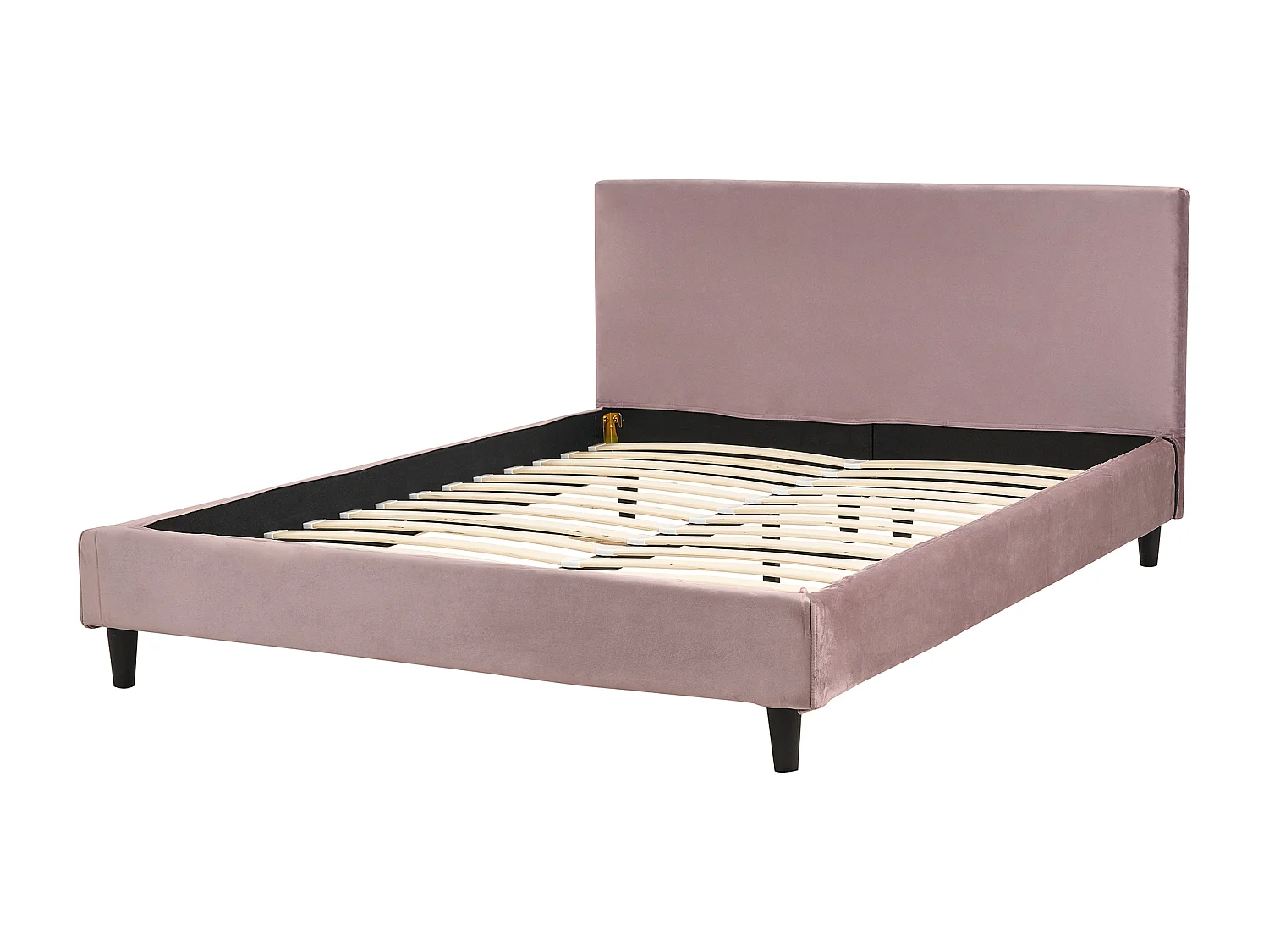 Bett mit Lattenrost Samtstoff FITOU 140 x 200 cm Rosa