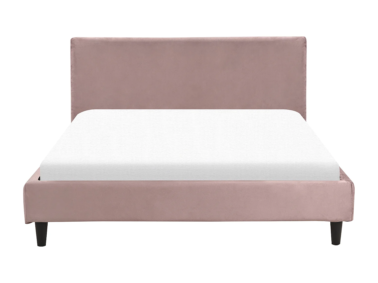 Bett mit Lattenrost Samtstoff FITOU 140 x 200 cm Rosa