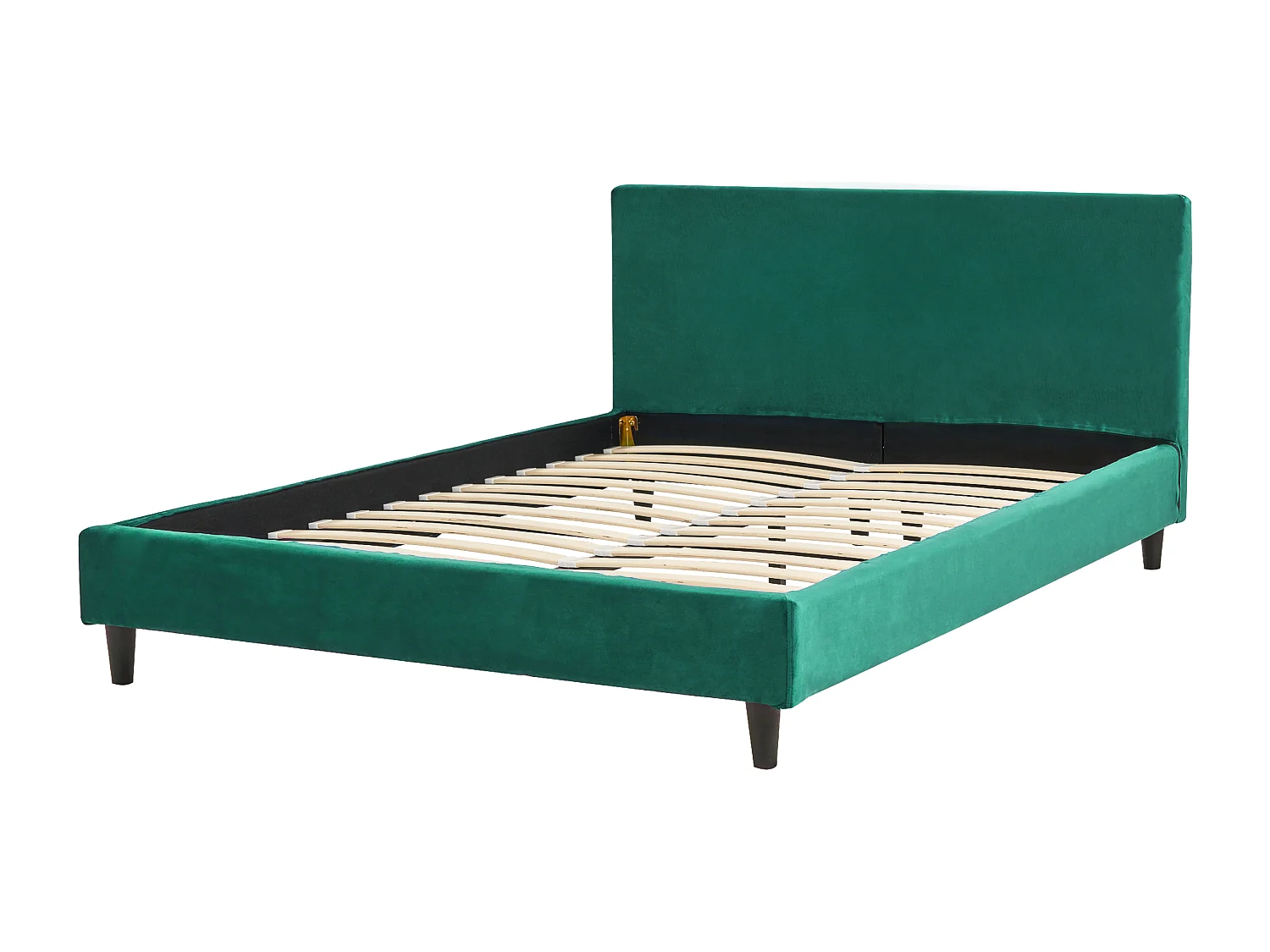 Lit avec sommier Velours FITOU 140 x 200 cm Vert foncé