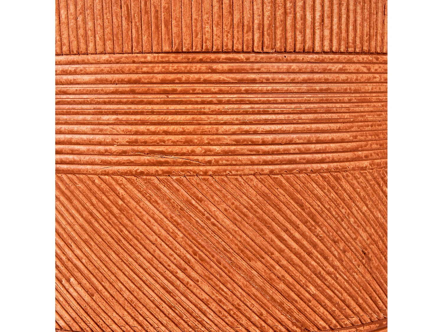 Blumentopf Ton und Glasfaser braun rund 36 x 36 x 36 cm mit Rillen modern Voula