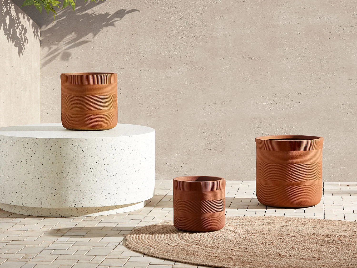 Vaso VOULA Pedra 36 cm Castanho dourado