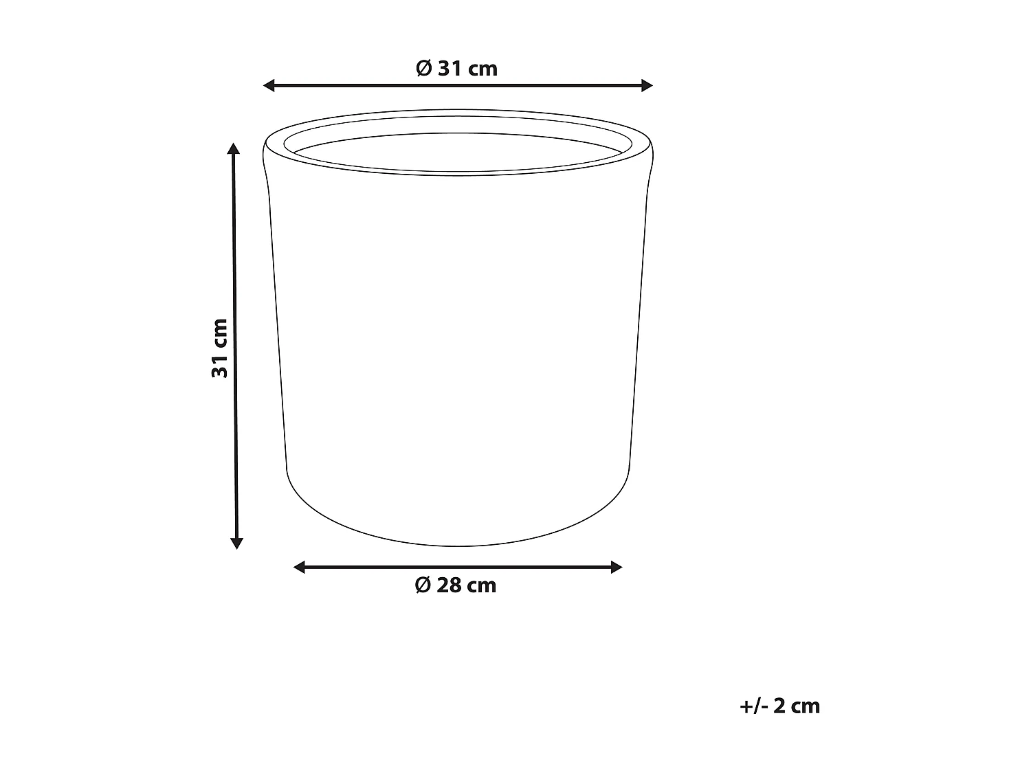 Bloempot VOULA Steen 31 cm Goudbruin