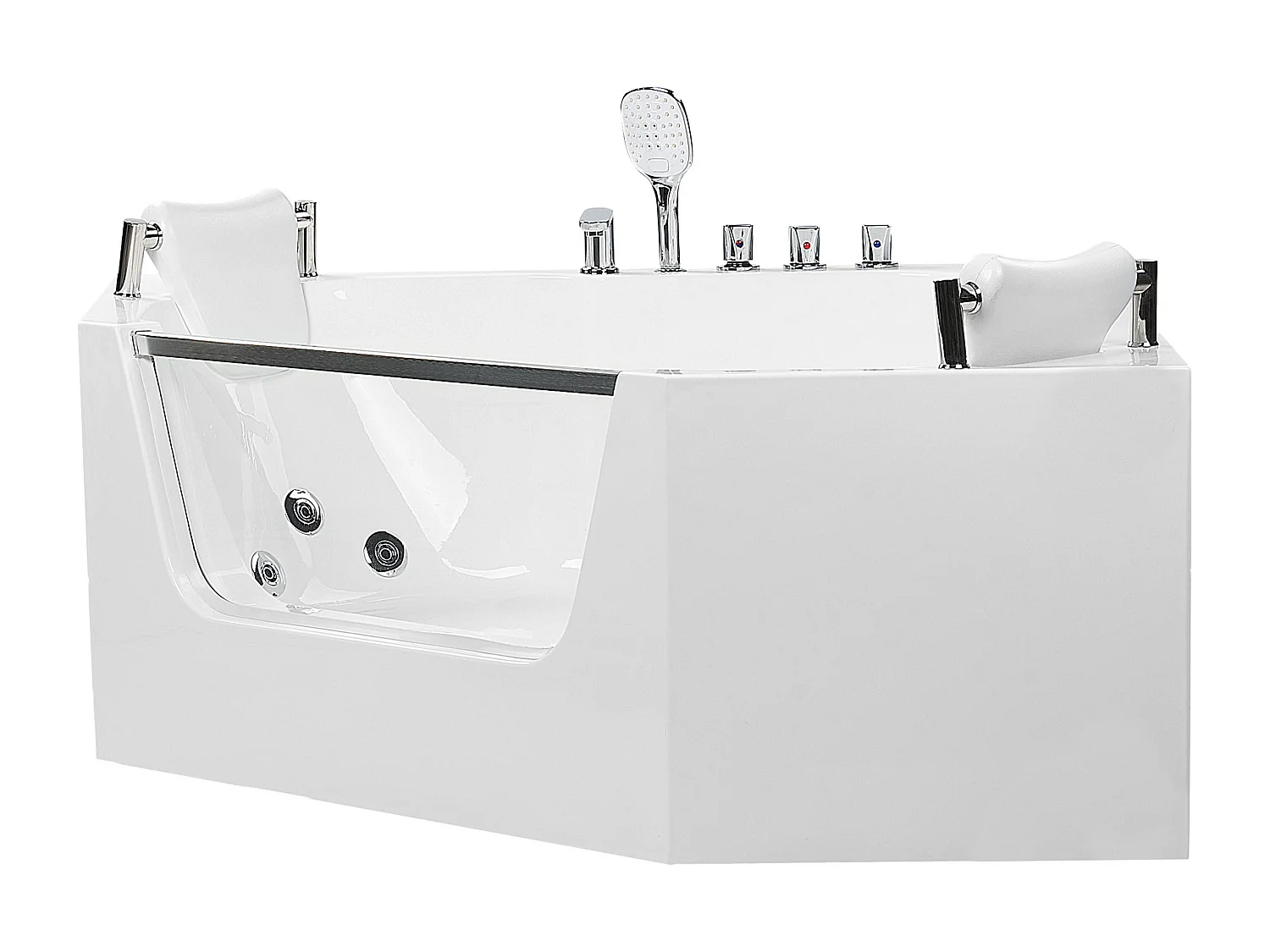 Baignoire d'angle à remous CANTALLA 150 x 150 cm Blanc