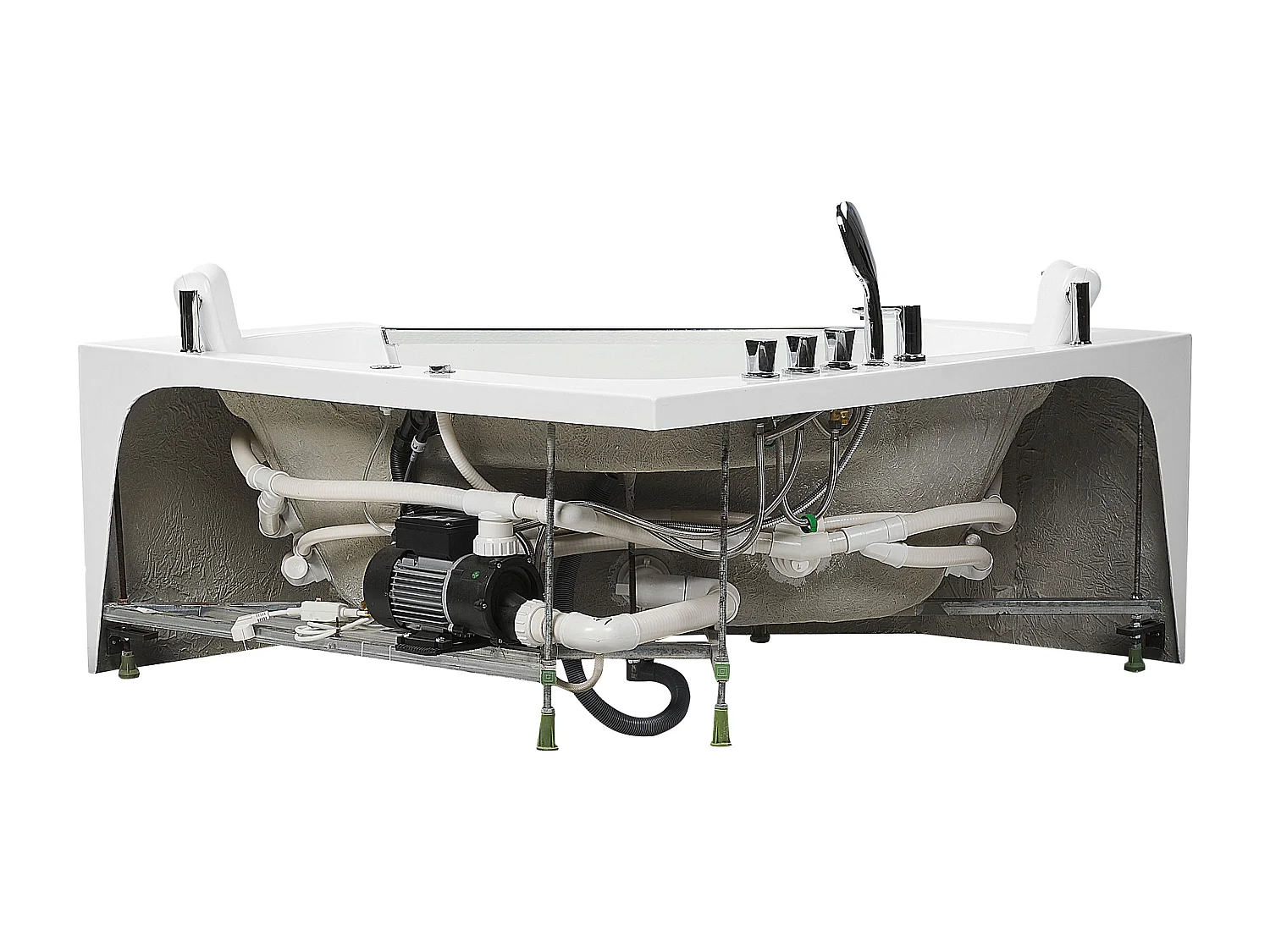 Hoek bubbelbad CANTALLA 150 x 150 cm Wit