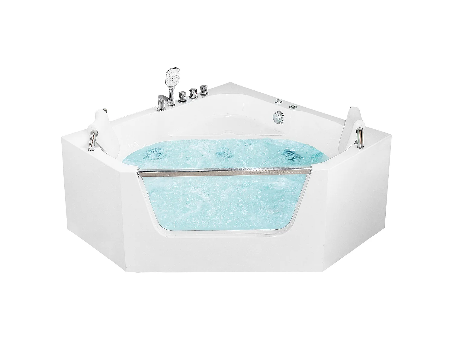 Hoek bubbelbad CANTALLA 150 x 150 cm Wit