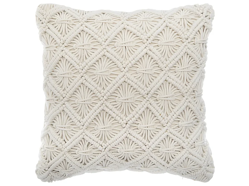 Coussin en polyester et coton coloris beige - longueur 40 x profondeur 13 x hauteur  40 cm