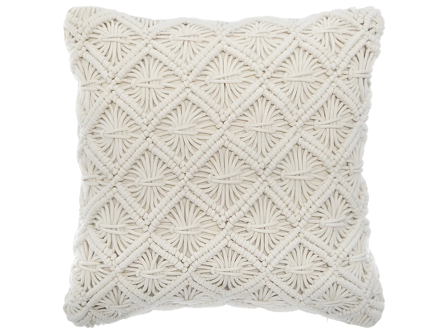 Coussin en polyester et coton coloris beige - longueur 40 x profondeur 13 x hauteur  40 cm