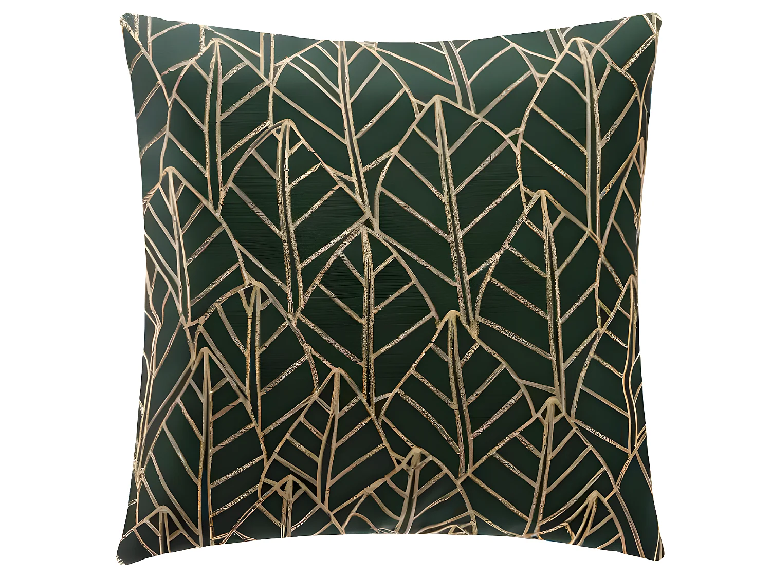 Coussin en polyester coloris vert cèdre - longueur 40 x profondeur 40 cm