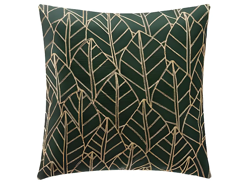 Coussin en polyester coloris vert cèdre - longueur 40 x profondeur 40 cm