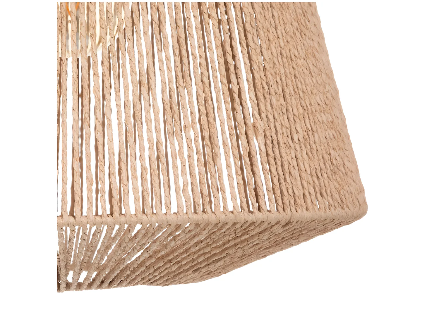 Lampe suspendue, Suspension luminaire coloris beige  et métal noir - D. 48 x H. 38 cm