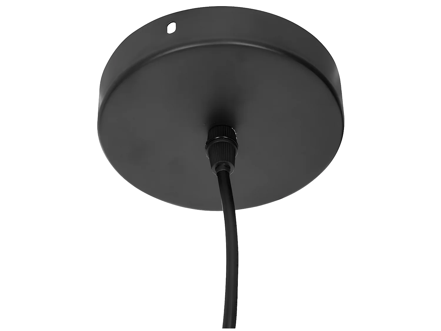 Lampe suspendue, Suspension luminaire coloris beige  et métal noir - D. 48 x H. 38 cm