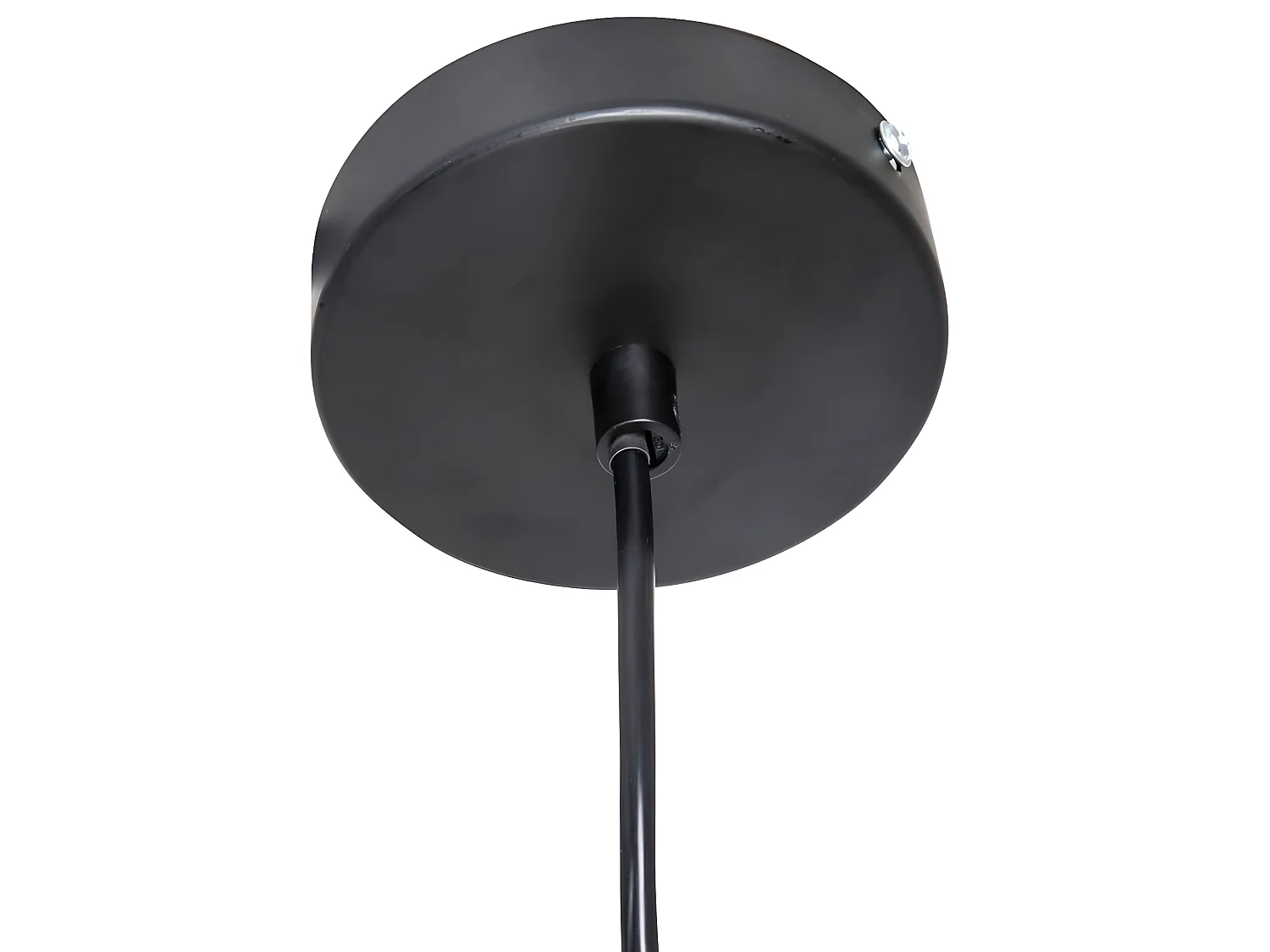 Lampe suspendue, Suspension luminaire coloris noir  et métal noir - D. 29 x H. 26,8 cm