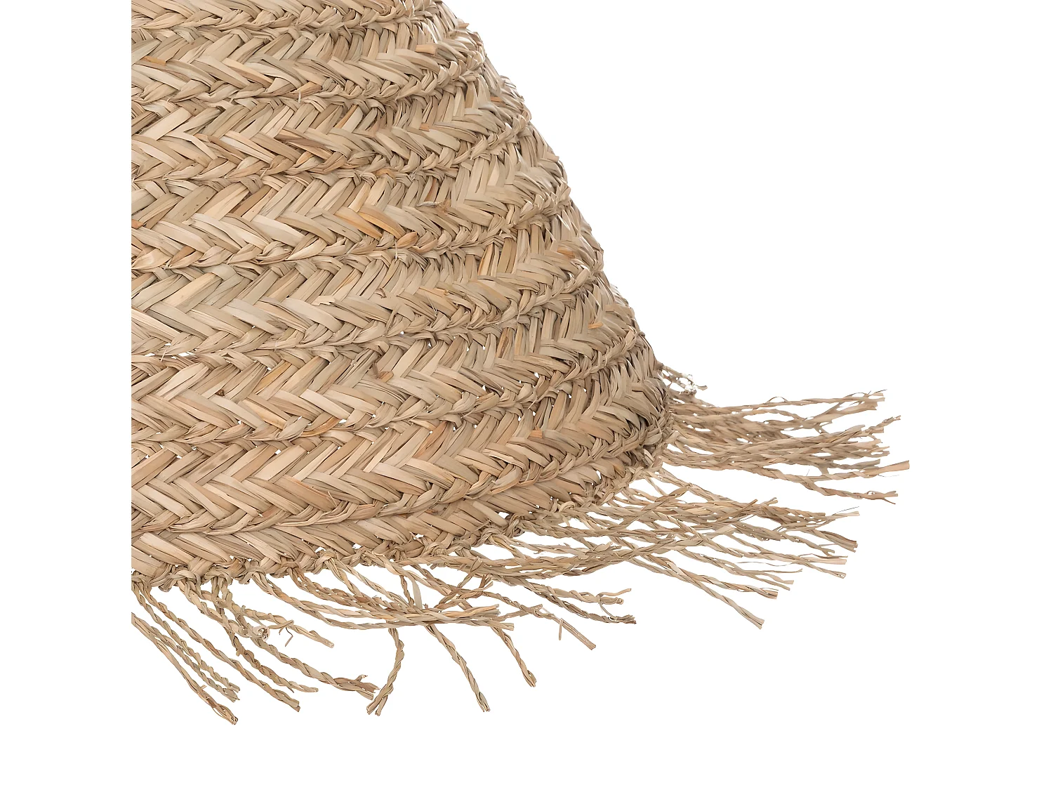 Lampe suspendue, Suspension luminaire coloris naturel et métal noir - D. 56 x H. 30  cm