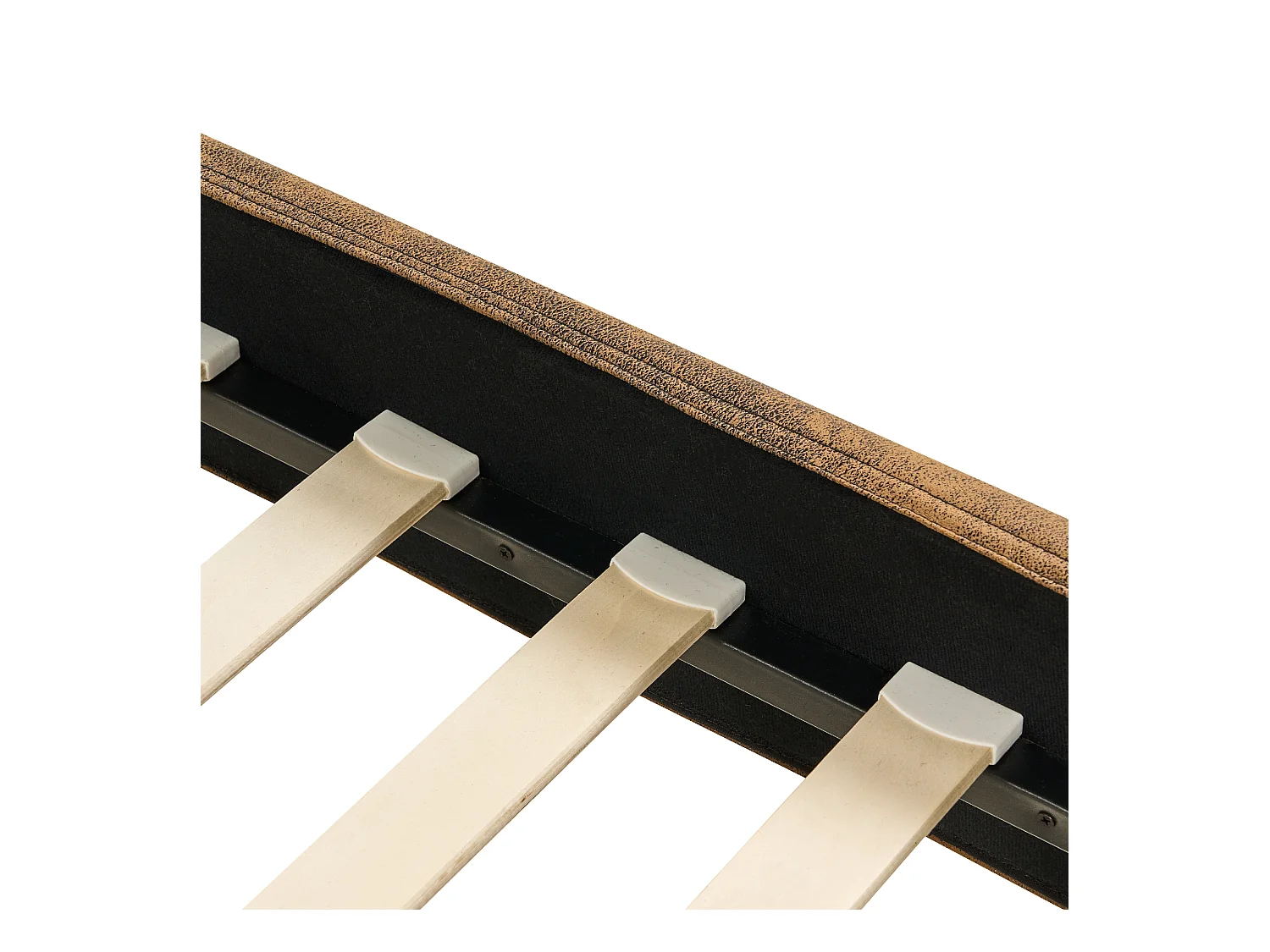 Lit avec sommier Cuir PU FITOU 140 x 200 cm Marron