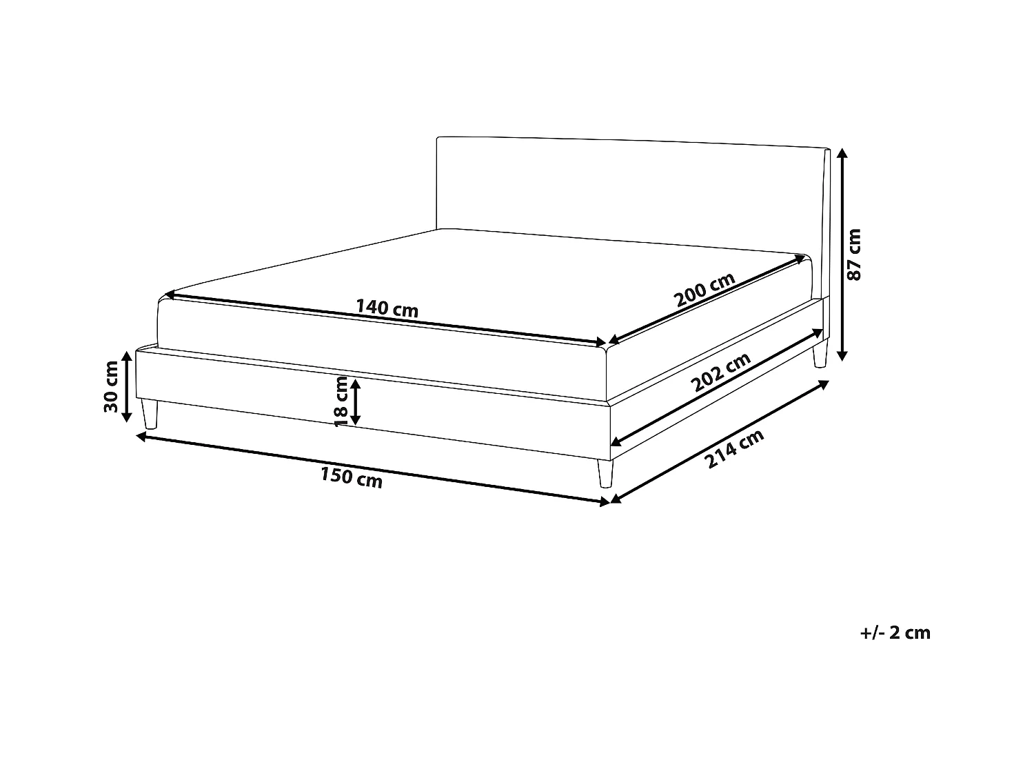 Bed Kunstleer FITOU 140 x 200 cm Bruin