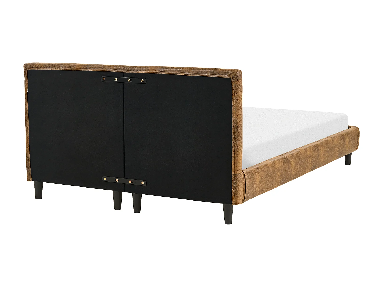 Lit avec sommier Cuir PU FITOU 140 x 200 cm Marron