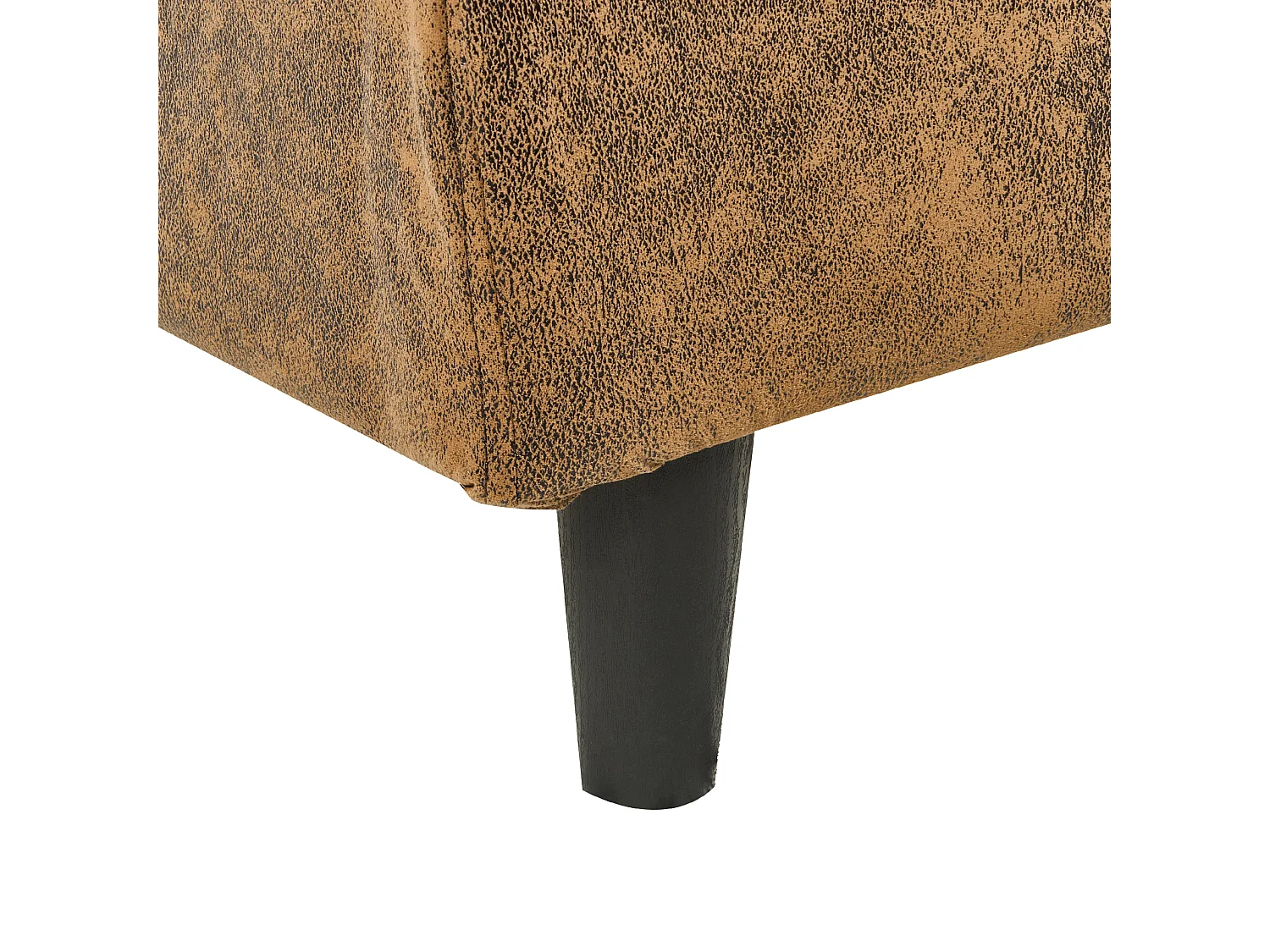 Lit avec sommier Cuir PU FITOU 140 x 200 cm Marron