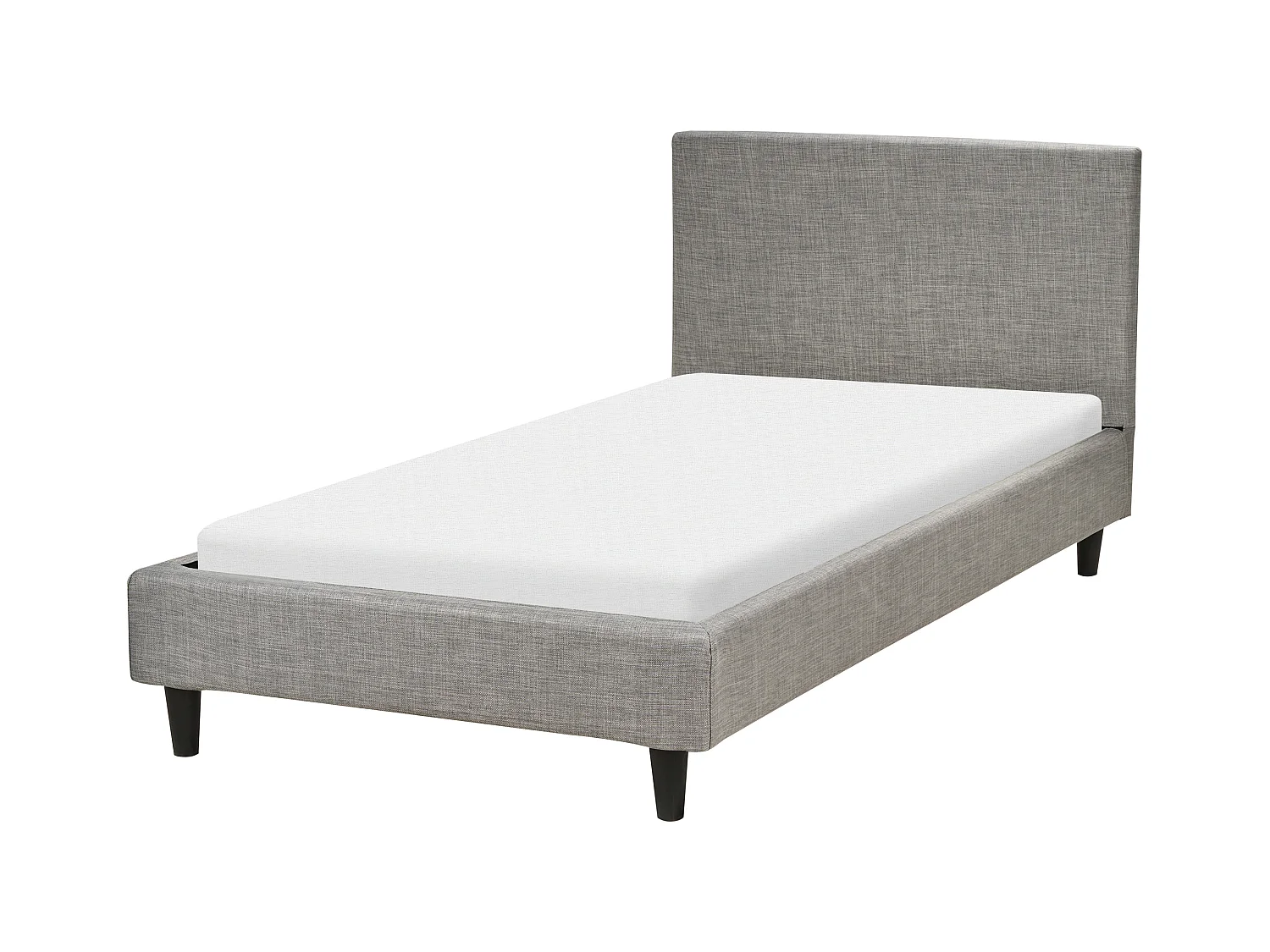 Lit avec sommier Tissu FITOU 90 x 200 cm Gris clair