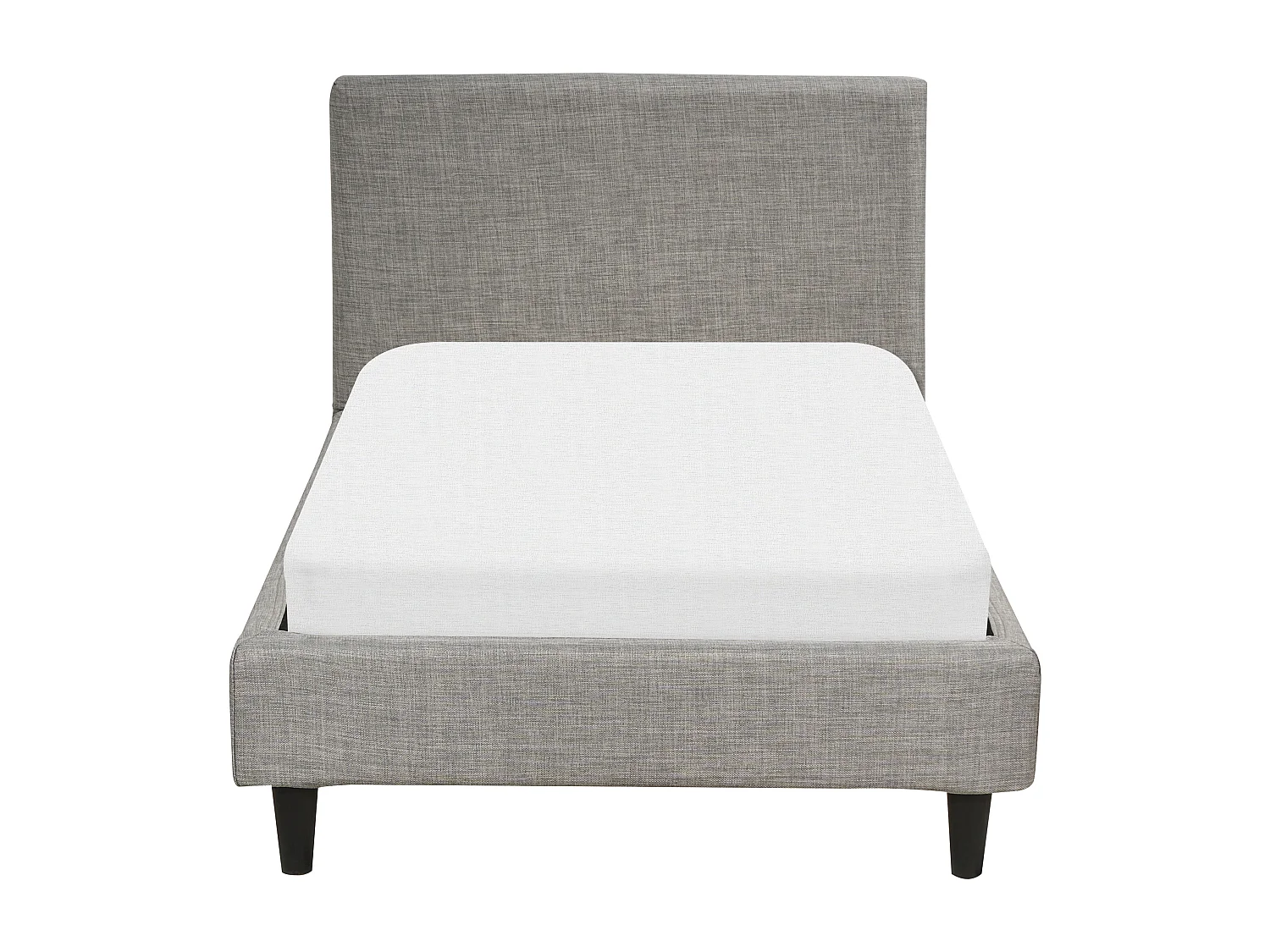 Modernes Einzelbett abnehmbarer Bettrahmenbezug Bezug Lattenrost 90 x 200 cm Stoff grau Leinenoptik Fitou