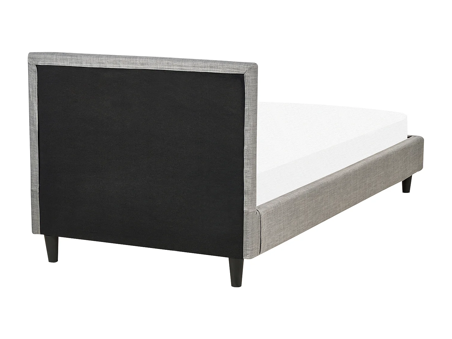 Modernes Einzelbett abnehmbarer Bettrahmenbezug Bezug Lattenrost 90 x 200 cm Stoff grau Leinenoptik Fitou