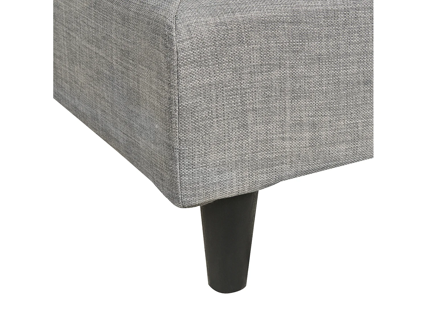 Modernes Einzelbett abnehmbarer Bettrahmenbezug Bezug Lattenrost 90 x 200 cm Stoff grau Leinenoptik Fitou