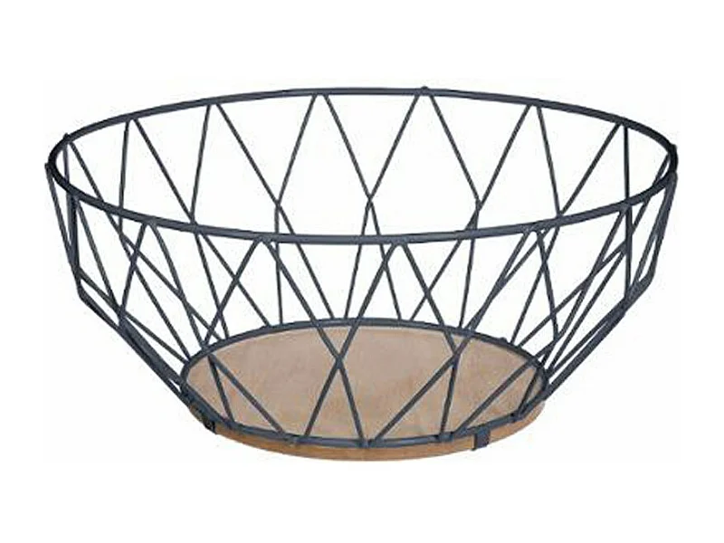 Cesta de Metal "Rombo" 28cm Gris Tendencia & Decoración